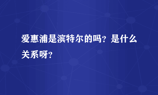 爱惠浦是滨特尔的吗？是什么关系呀？