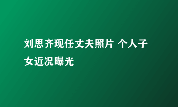 刘思齐现任丈夫照片 个人子女近况曝光