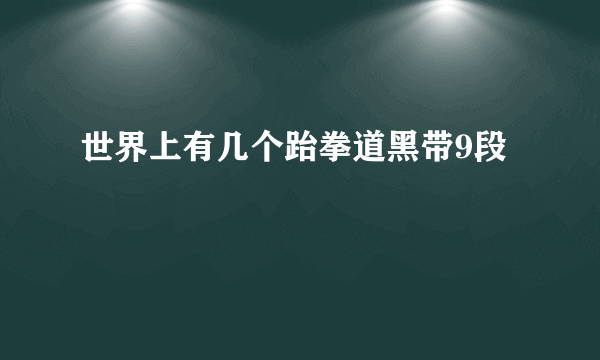 世界上有几个跆拳道黑带9段