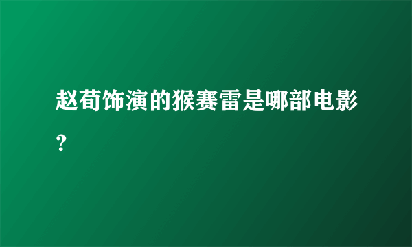 赵荀饰演的猴赛雷是哪部电影？