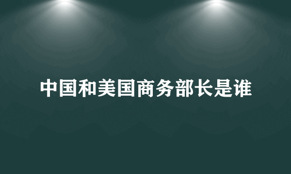 中国和美国商务部长是谁