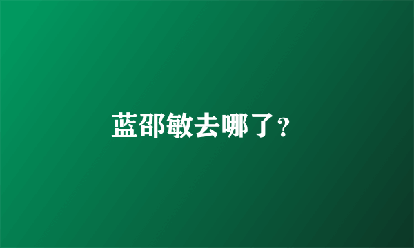 蓝邵敏去哪了？