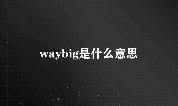 waybig是什么意思