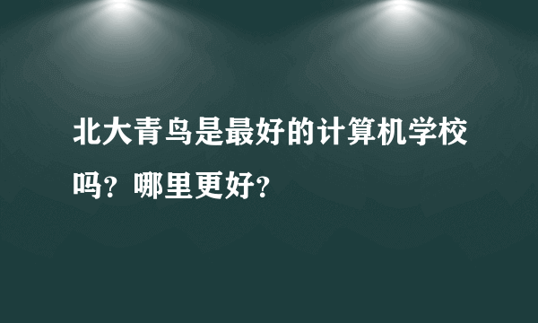 北大青鸟是最好的计算机学校吗？哪里更好？