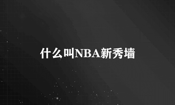 什么叫NBA新秀墙