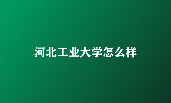 河北工业大学怎么样