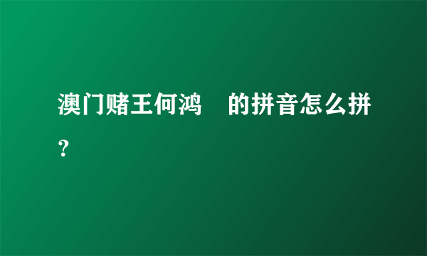 澳门赌王何鸿燊的拼音怎么拼？