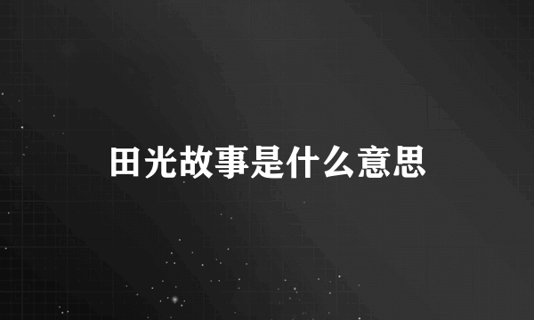 田光故事是什么意思