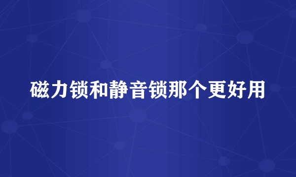 磁力锁和静音锁那个更好用