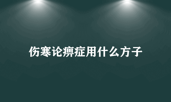 伤寒论痹症用什么方子