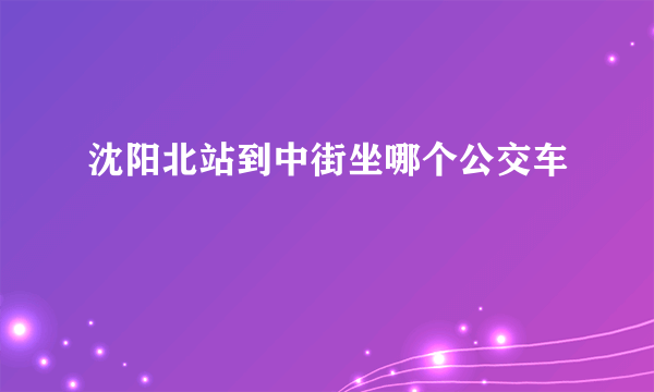 沈阳北站到中街坐哪个公交车