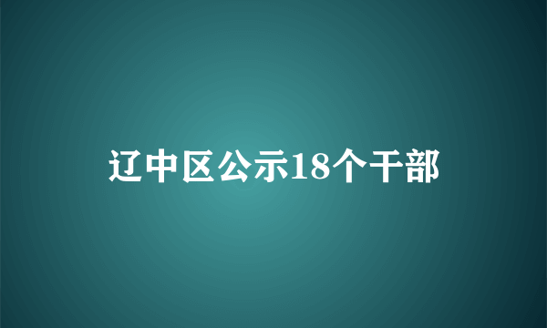 辽中区公示18个干部