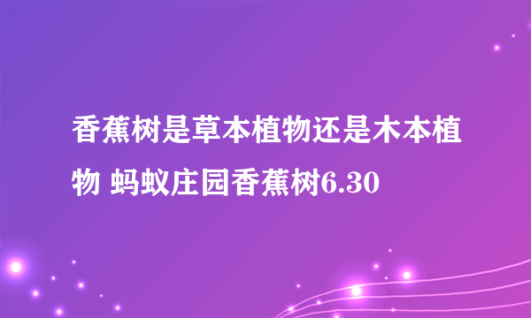 香蕉树是草本植物还是木本植物 蚂蚁庄园香蕉树6.30