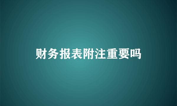 财务报表附注重要吗