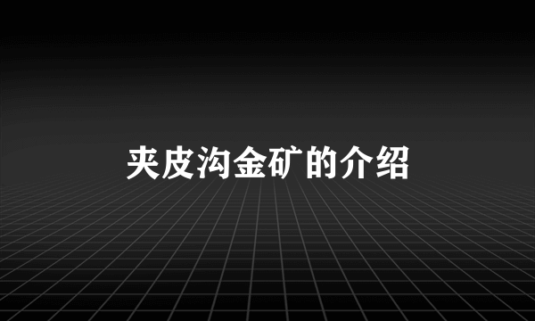 夹皮沟金矿的介绍