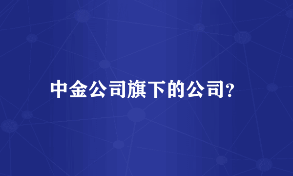 中金公司旗下的公司？