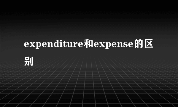 expenditure和expense的区别