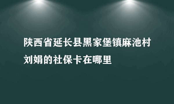 陕西省延长县黑家堡镇麻池村刘娟的社保卡在哪里