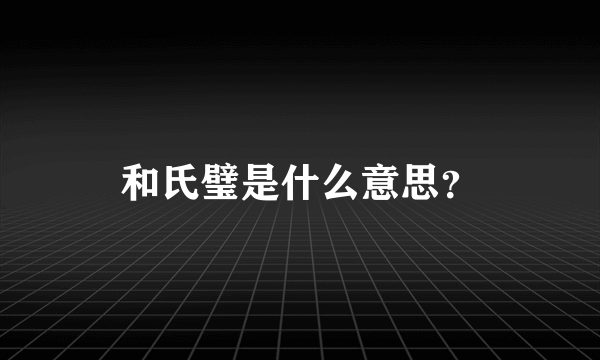 和氏璧是什么意思？