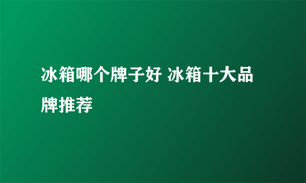 冰箱哪个牌子好 冰箱十大品牌推荐