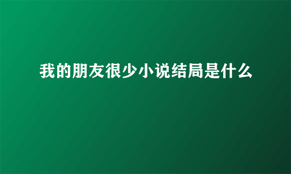 我的朋友很少小说结局是什么