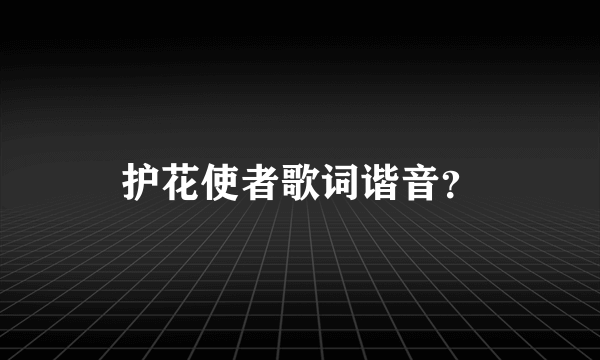 护花使者歌词谐音？