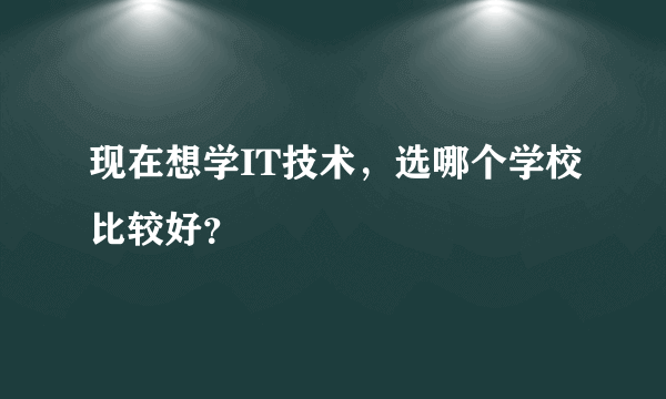 现在想学IT技术，选哪个学校比较好？