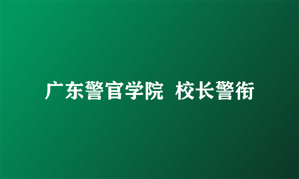 广东警官学院  校长警衔