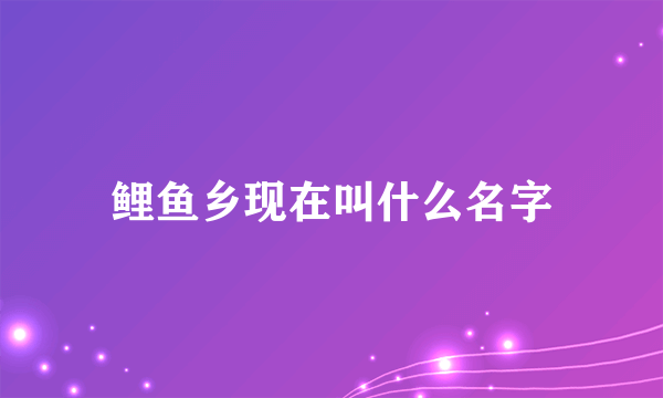 鲤鱼乡现在叫什么名字