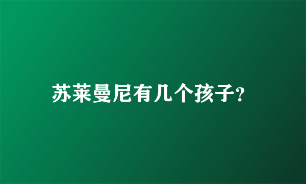 苏莱曼尼有几个孩子？