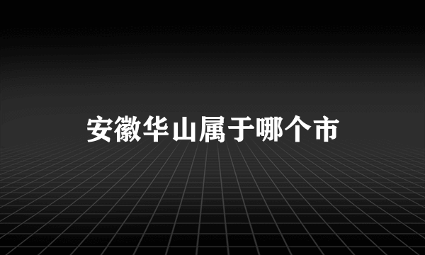 安徽华山属于哪个市