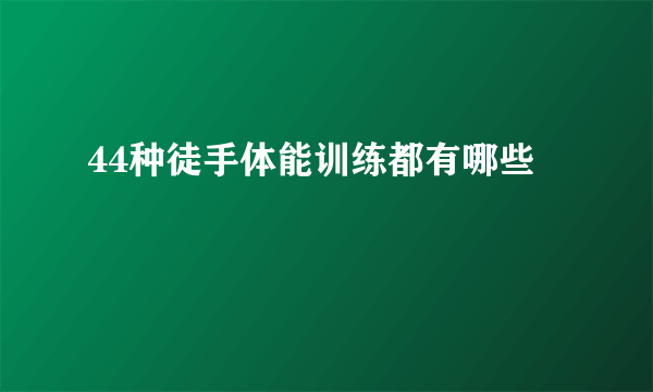 44种徒手体能训练都有哪些