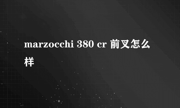 marzocchi 380 cr 前叉怎么样