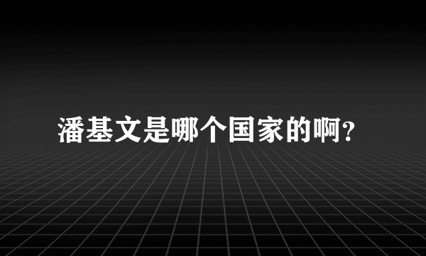 潘基文是哪个国家的啊？