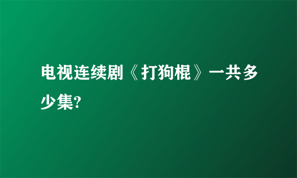 电视连续剧《打狗棍》一共多少集?