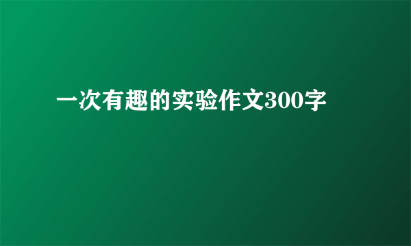 一次有趣的实验作文300字