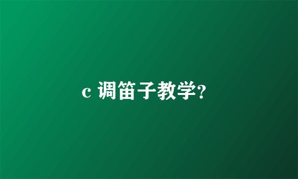 c 调笛子教学？