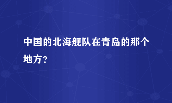 中国的北海舰队在青岛的那个地方？