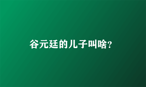 谷元廷的儿子叫啥？