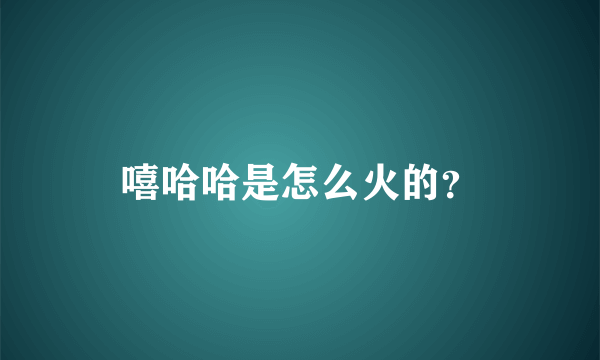 嘻哈哈是怎么火的？