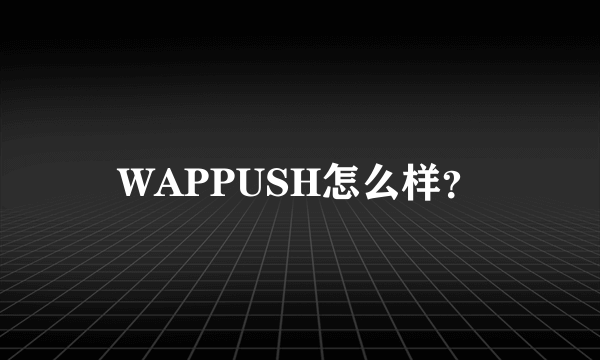 WAPPUSH怎么样？