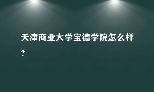 天津商业大学宝德学院怎么样？