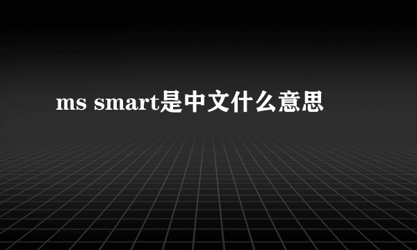 ms smart是中文什么意思