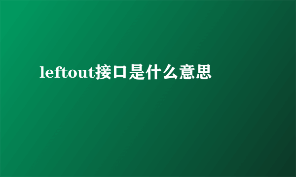 leftout接口是什么意思