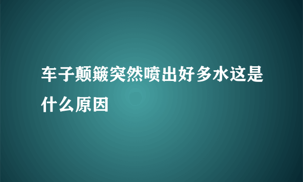 车子颠簸突然喷出好多水这是什么原因