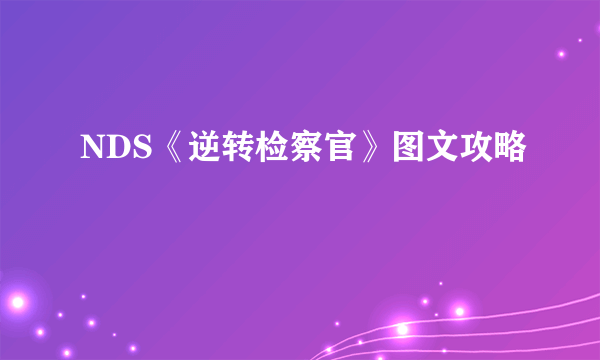 NDS《逆转检察官》图文攻略