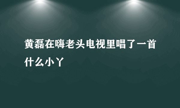 黄磊在嗨老头电视里唱了一首什么小丫