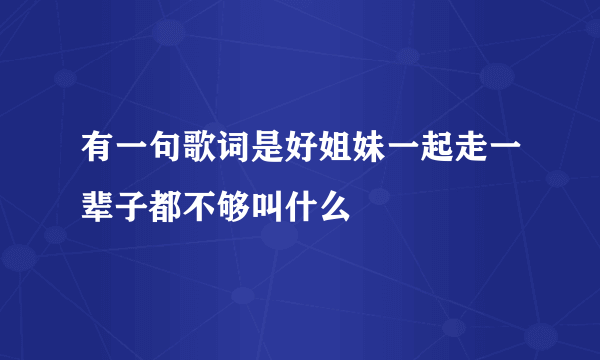 有一句歌词是好姐妹一起走一辈子都不够叫什么