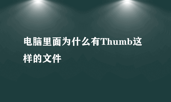 电脑里面为什么有Thumb这样的文件