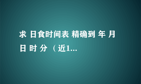 求 日食时间表 精确到 年 月 日 时 分 （近10年的）